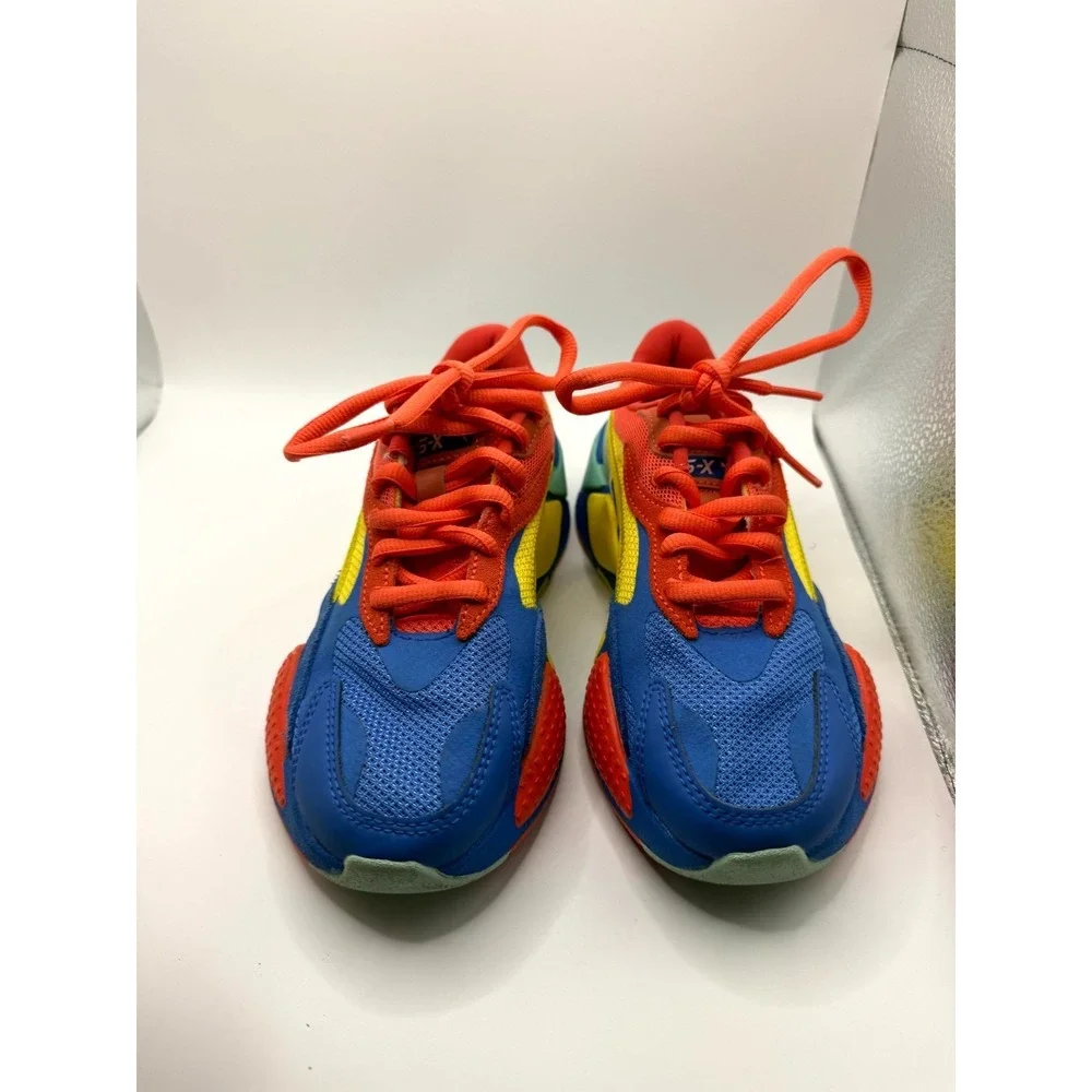Puma RS-X3 372357-10 Kids 4 Sneakers Palace Blue Meadowlark Puzzle Running Shoes